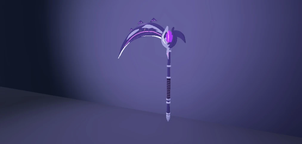Angled view showing Voidreaper's blade depth and core housing